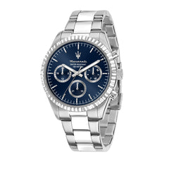 Maserati Men's Competizione R8853100022 Silver Stainless-Steel Quartz Dress Watch, Silver, Quartz Movement