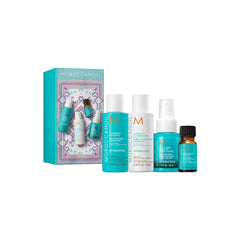 Moroccanoil Mini Hair Hydration Essentials Gift Set β Travel Size Hydrating Shampoo, Conditioner, Treatment & Leave-In Conditioner (Argan Oil Hair Care Set)