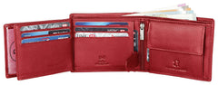 WildHorn® RFID Protected Genuine Leather Wallet & Gift Combo for Men - Red M