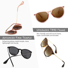 SUNGAIT Vintage Round Sunglasses for Women Men Classic Retro Designer Style