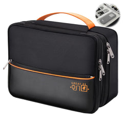 Azonee Electronics Travel Organizer, Double Layer Waterproof Cable Storage Bag for Cords, Chargers, Phones, Power Banks, and Hard Drives, Black