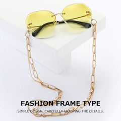 AEVOGUE Sunglasses For Women Oversized Rimless Diamond Cutting Lens Sun Glasses AE0534