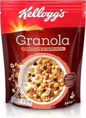 Kellogg's Granola Chocolate With Hazelnut 340g | Crunchy Multigrain Nourishment, Source of Fibre, High in Vitamin And Minerals (Zinc And Iron) Ideal For Healthy Breakfast