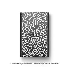 OGON Aluminum automatic card holder Slider - RFID Blocking – The original minimalist slim wallet for men and women - Up to 6 cards - Keith Haring White Print