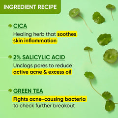 Dot & Key Cica 2% Salicylic Acid Face Wash for Oily, Acne Prone Skin, With Green Tea I Acne Clearing Sulphate Free Face Wash for Men & Women | 100ml
