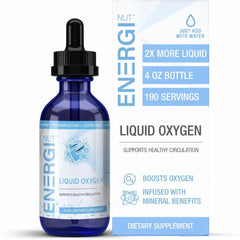 ENERGI Liquid Oxygen Drops, Improves Strength & Boost Oxygen and Energy Levels, Encourages Athletic Performance and Oxygen Boost, 4oz Bottle, 190 Servings