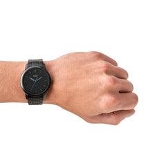 Fossil Men's Quartz Watch, Analog Display and Leather Strap Black