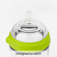 Comotomo Natural Feel Baby Bottle, Soft & Squeezy, Easy To Clean, Dual Anti-Colic Vent Bottle For Baby, Infants And Newborn 150ml, Green (Pack Of 2)
