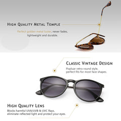 SUNGAIT Vintage Round Sunglasses for Women Men Classic Retro Designer Style