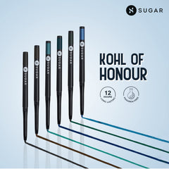 SUGAR Cosmetics Kohl Of Honour Intense Kajal | Smudgeproof & Waterproof | Lasts Upto 12 Hrs - 01 Black Out & 02 Brown Bag (Pack Of 2), Pencil, Matte