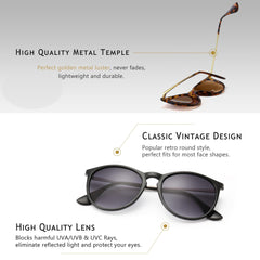 SUNGAIT Vintage Round Sunglasses for Women Men Classic Retro Designer Style