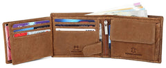WildHorn® RFID Protected Genuine Leather Wallet & Gift Combo for Men - Tan H M