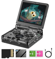Voacle RG35XXSP Flip Retro Handheld Game Console , Linux System 3.5 Inch IPS Screen Built-in 64G TF Card Support TV Output (Black-new)
