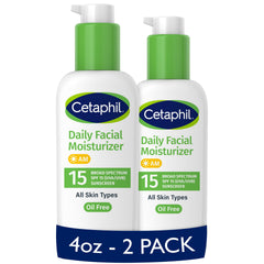 Cetaphil Daily Facial Moisturizer with SPF 15, Fragrance Free (Pack of 2) - 4oz