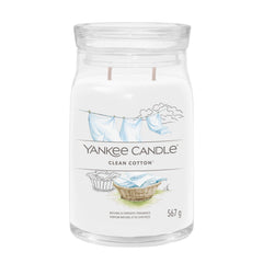 Yankee Candle Signature Scented Candle | Clean Cotton Large Jar Candle with Double Wicks | Soy Wax Blend Long Burning Candle | Perfect Gifts for Women