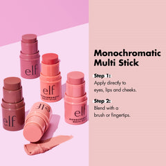 e.l.f. Monochromatic Multi Stick Eyes Lips Cheeks, Dazzling Peony,0.155 Ounce 81346, 4.4 g (Pack of 1)