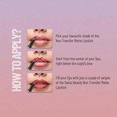 Swiss Beauty Non-Transfer Waterproof Lipstick with Jojoba Seed Oil | Matte Finish | Long-Lasting | Highly Pigmented | Shade- Bare, 3gm