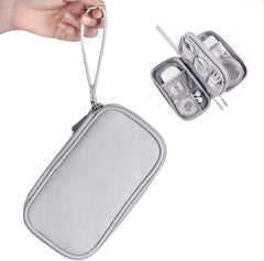 ELECDON Travel Cable Bag Small Electronic Accessories Storage Pouch for Hard Drive Charger Earphone USB SD Card Light Grey