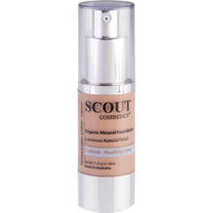 SCOUT Cosmetics Organic Healthy Glow Fluid Foundation with Rose & Grapefruit Camel