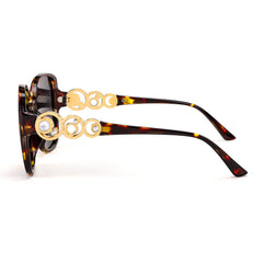 FEISEDY Women's Fashion Sunglasses, Oversized Square Frame with Pearl Sparkling, Polarized UV Protection B2821