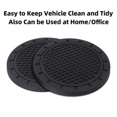 AOOOOP Universal Vehicle Cup Holder Insert Coaster Car Interior Accessories - Silicone Anti Slip Cup Mat for All Cars (Set of 2, 2.75" Diameter)