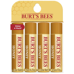 Burt's Bees 100% Natural Moisturizing Lip Balm, Honey with Beeswax - 4 Tubes