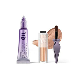 URBAN DECAY Eyeshadow Primer & Liquid Glitter Eyeshadow Bundle Eyeshadow Primer Potion (0.33 Fl Oz) for Crease free Eye Makeup 24/7 Glaze On Eyeshadow (Space Cowboy) for Buildable Shimmer