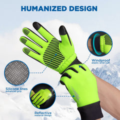 SIMARI Winter Gloves Men Women Touch Screen Glove Cold Weather Warm Gloves Freezer Work Gloves Suit for Running Driving Cycling Working Hiking 102 - Light Lime