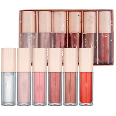 ELECDON 6Pcs Liquid Lipstick Makeup Set Kit, Moisturizing Lipgloss Tinted Lip Balm, Long Lasting Waterproof Hydrating Glitter Lip Gloss Lip Glaze Set, Lip Makeup Gift Sets for Girls and Women