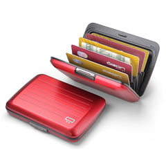 Aluminium Smart Case V2 Wallet - Metal Clasp - RFID Blocking Card Holder - Holds up to 10 Cards and Banknotes - Aluminum Red