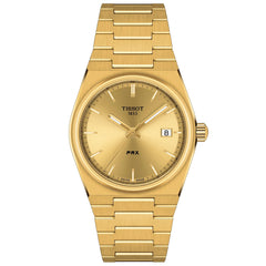 Tissot Unisex PRX 35mm 316L Stainless Steel case with Yellow Gold PVD Coating Quartz Watch, Yellow, Stainless Steel, 11 (T1372103302100)