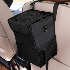 Sulfar Womdee Car Trash Cans With Lid, Multipurpose Garbage Bag And 3 Storage Pockets, Portable Accessories/Toy/Car Organizer, 100% Waterproof Leak-Proof For Truck, Minivan & Vehicle