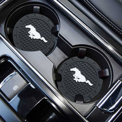 NASKEE GUYMIN Car Cup Holder Coaster for Ford Mustang Silicone Non-Slip Bling Crystal Drink Cupholders Coaster for car Interior Accessories 2.76 Inch 2 Pieces