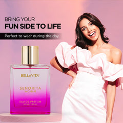 BellaVita SENORITA Woman EDP – Long-Lasting Floral & Fruity Women's Premium Perfume, Ideal for Indian Weather | Yuzu, Lotus, Magnolia, Musk | Perfect for Day Events, 100ML