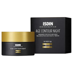 ISDIN Age Contour Night Face and Neck Cream with Melatonin and Peptides, 1.8 Oz