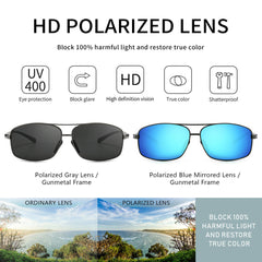 SUNGAIT Ultra Lightweight Rectangular Polarized Sunglasses UV400 Protection