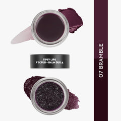 Sugar Cosmetics Tipsy Lips Dual Action Lip Scrub & Balm, Ultra Nourishing, Softens Dry, Chapped Lips | 07 Bramble (Citrus & Refreshing)