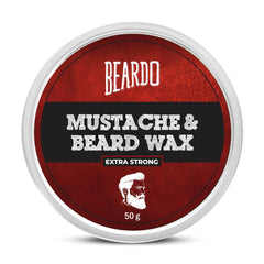 Beardo Beard and Mustache Wax, 50 gm, | Long Lasting Extra Strong Hold Wax for Men, Smooth, Shiny & Healthy Beard
