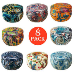 Raptors Scented Candles, Pack of 8 Gift Set for Women and your Loved ones - Eco Friendly Natural Soy Wax - Bath and Body Works Candles, Stress Relief & Aromatherapy Portable Tin Can Candles Gift