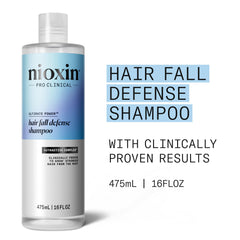 Nioxin Hair Fall Defense Shampoo | Activates Hair Follicles for Visibly Less Hair Loss| With Lauric Acid, Caffeine, Niacinamide and Sandalore| 16 Fl Oz