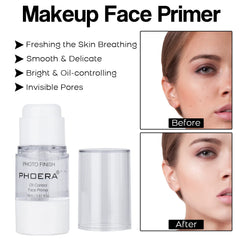 NightGhost Makeup Kit for Women Included 2 Phoera Foundation SPF 20+ 30ml Matte Oil Control, 2 Kabuki Makeup Brushes, Phoera Primer, Powder Foundation, 2 Makeup Sponges (101 Porcelain + 102 Nude)