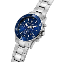 Maserati COMPETIZIONE 43MM CHR Blue DIAL BR SS Modern - Stainless Steel/Metallic