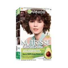 Garnier Nutrisse Permanent Hair Dye, Natural-looking, hair colour result, For All Hair Types, 4 1/2 Medium Dark Brown