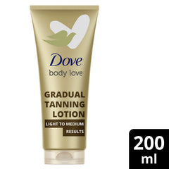 Dove Light to Medium Self Tan Lotion 1 Gradual Tan Lotion For Sun-Kissed Skin Tanning Lotion For All Skin Types 200 ml