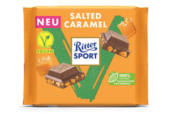 Ritter Sport Vegan Salted Caramel Chocolate Bar Plant-Based Delight - 100 gm