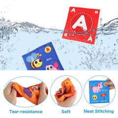 Jenilily Soft Alphabet Cards Baby Learning Toys, 26 Letters Animals Cloth Alphabet Flash Cards for 1 Year Old Infants & Toddlers with Storage Drawstring Bag