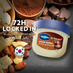 Vaseline Lip Care Cocoa Butter Lip Balm Tub With Pure Jelly & Cocoa Butter For Soft & Glowing Lips| Nourishes & Protects Lips| Non-greasy Lip Moisturizer for Naturally Tinted Lips| 7 gm