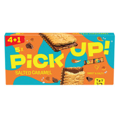 Bahlsen Pick Up! Salted Caramel, Chocolate Biscuit Bar, Free from Any Artificial Additives, Colorants and Flavors, 4+1 - 140g