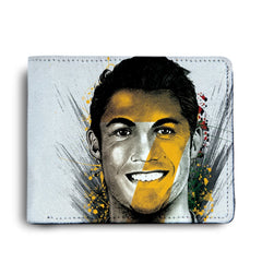 ShopMantra Cristiano Ronaldo CR7 Printed Pu Leather Wallet for Men's/Boy's (White)