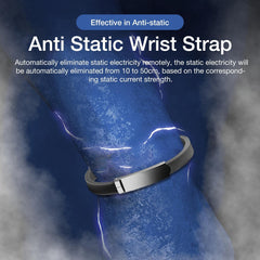 MAKINGTEC Anti-Static Cordless Wristband Wrist Strap Automatic Electrostatic Removal Bracelet Not Easy Fall Off Adjustable Antistatic Static Silicone Wristband Pulseras for Men Women